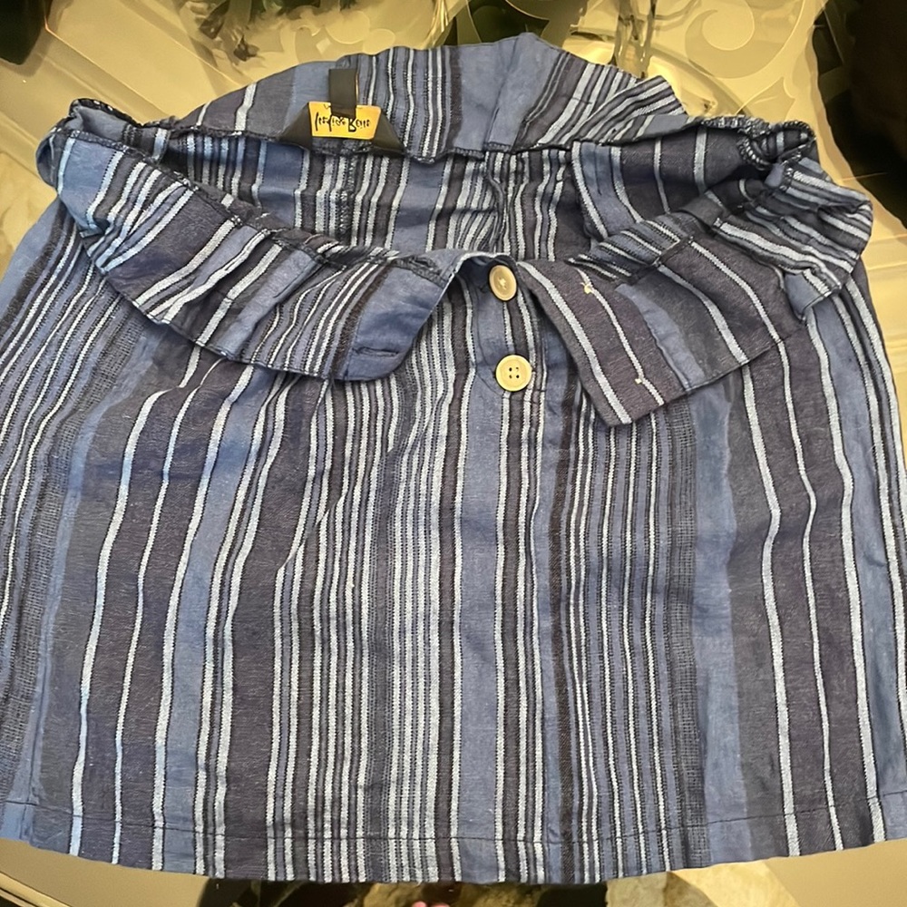 Blue striped skirt